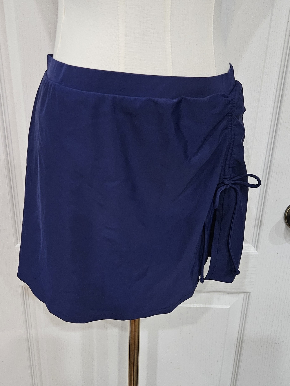 Navy Drawstring Swim Skirt